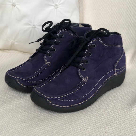 Purple Wolky Moccasin Style Suede Shoe EU size 39 - Picture 2 of 9